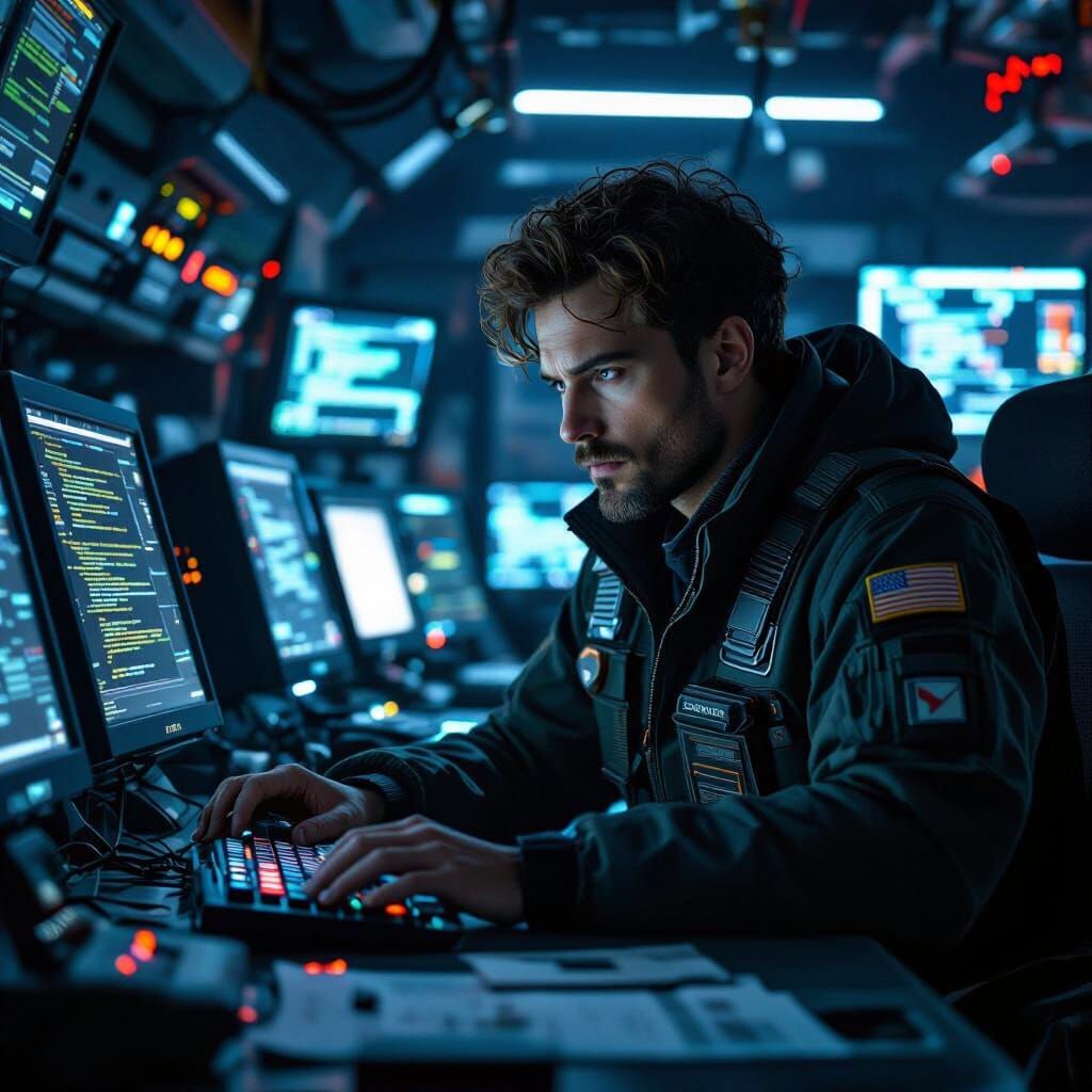 Classroom Encounter on the Nostromo, in Cyberpunk Style