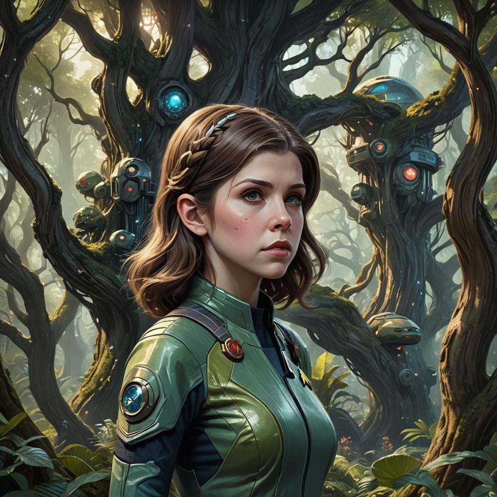 Anna Kendrick in 1950s Sci-Fi Portrait