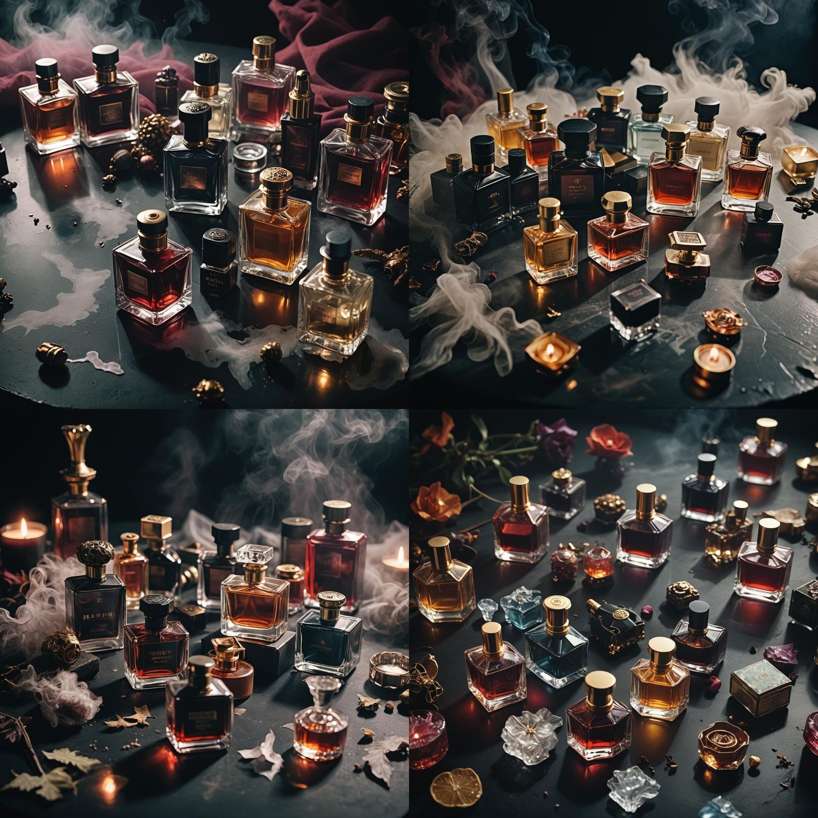 Mysterious Perfumes in Dramatic Cinematic Lighting