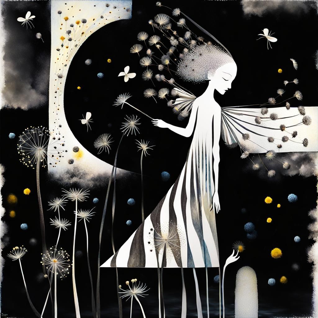 Winged Fairies Making Wishes in Surreal Dreamscape