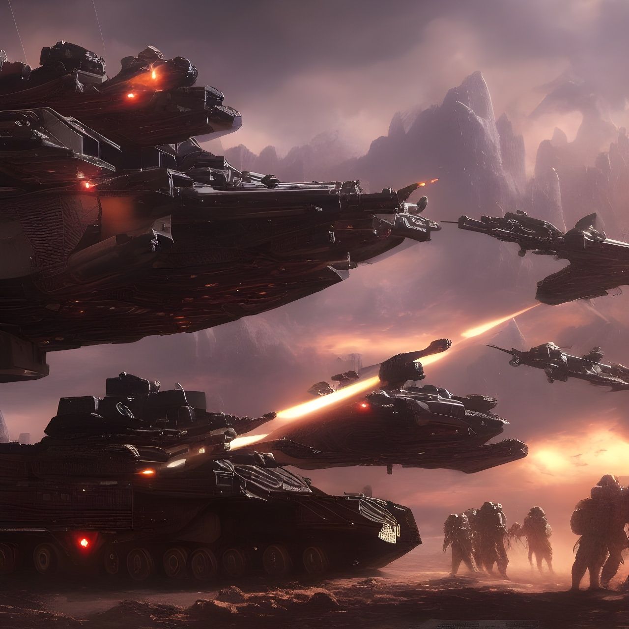 Armored Space Troops Under Fire: Epic Sci-Fi Battle