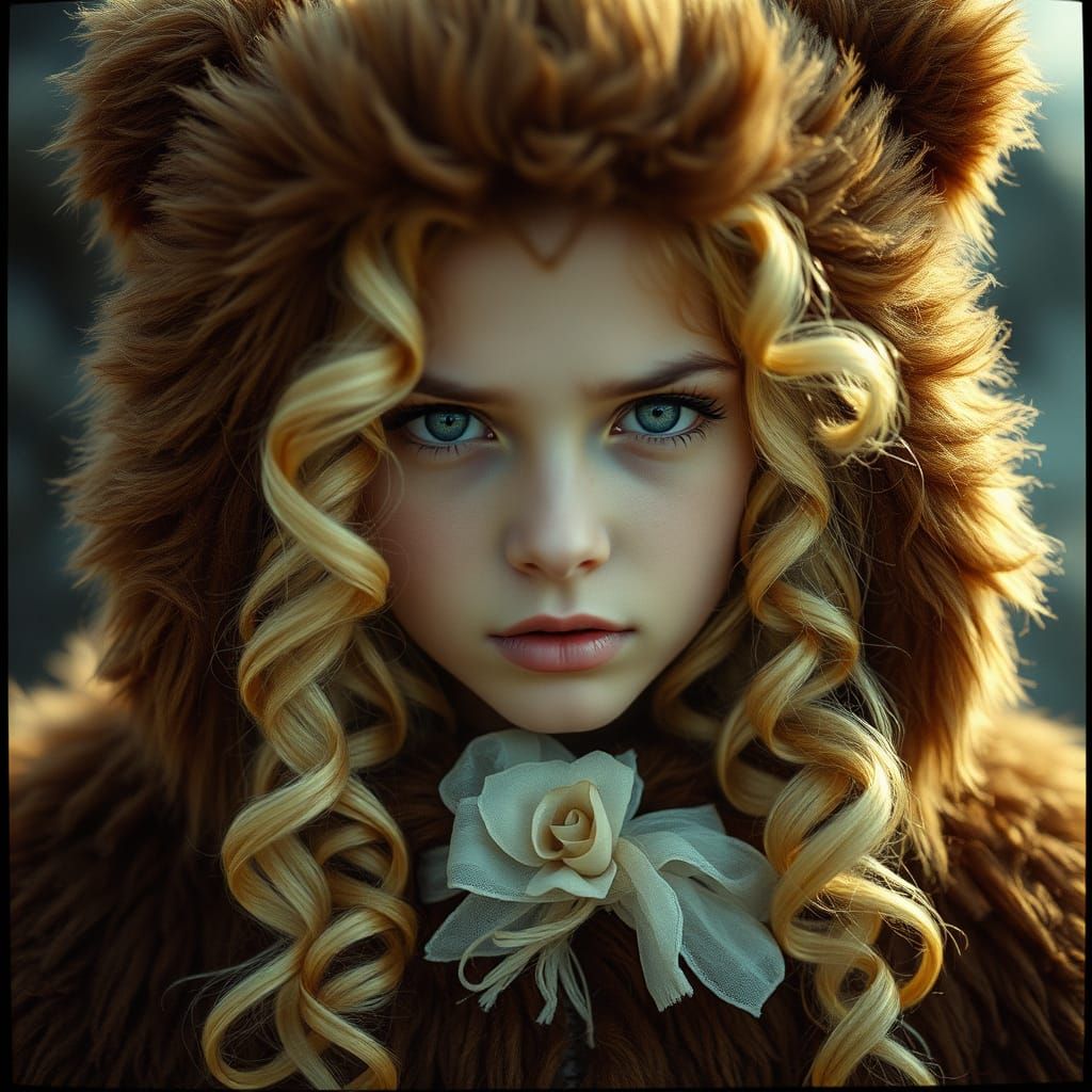 Fierce Princess in Vintage Bear Costume