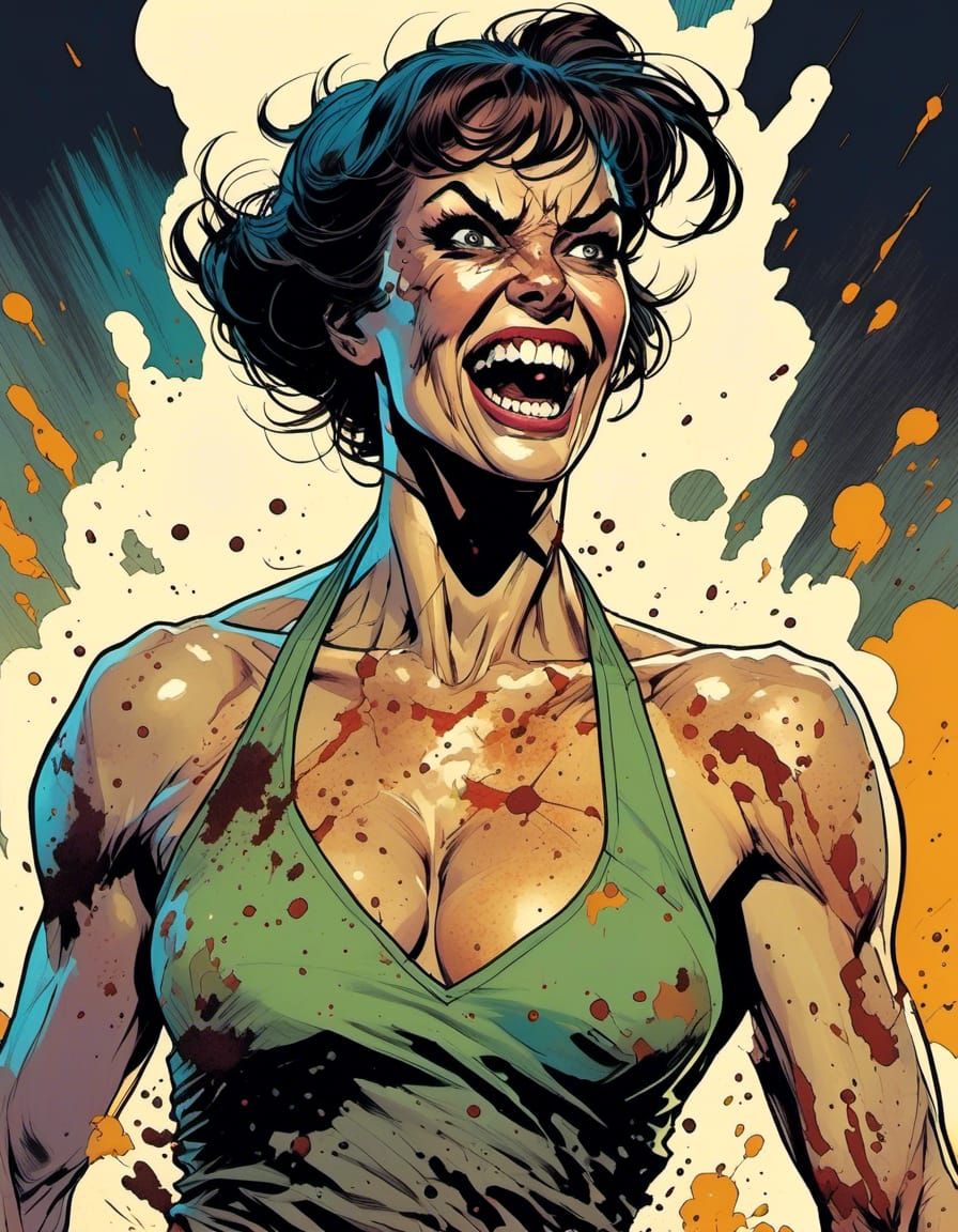 Sinister Mud Wrestler Portrait in Comic Book Style