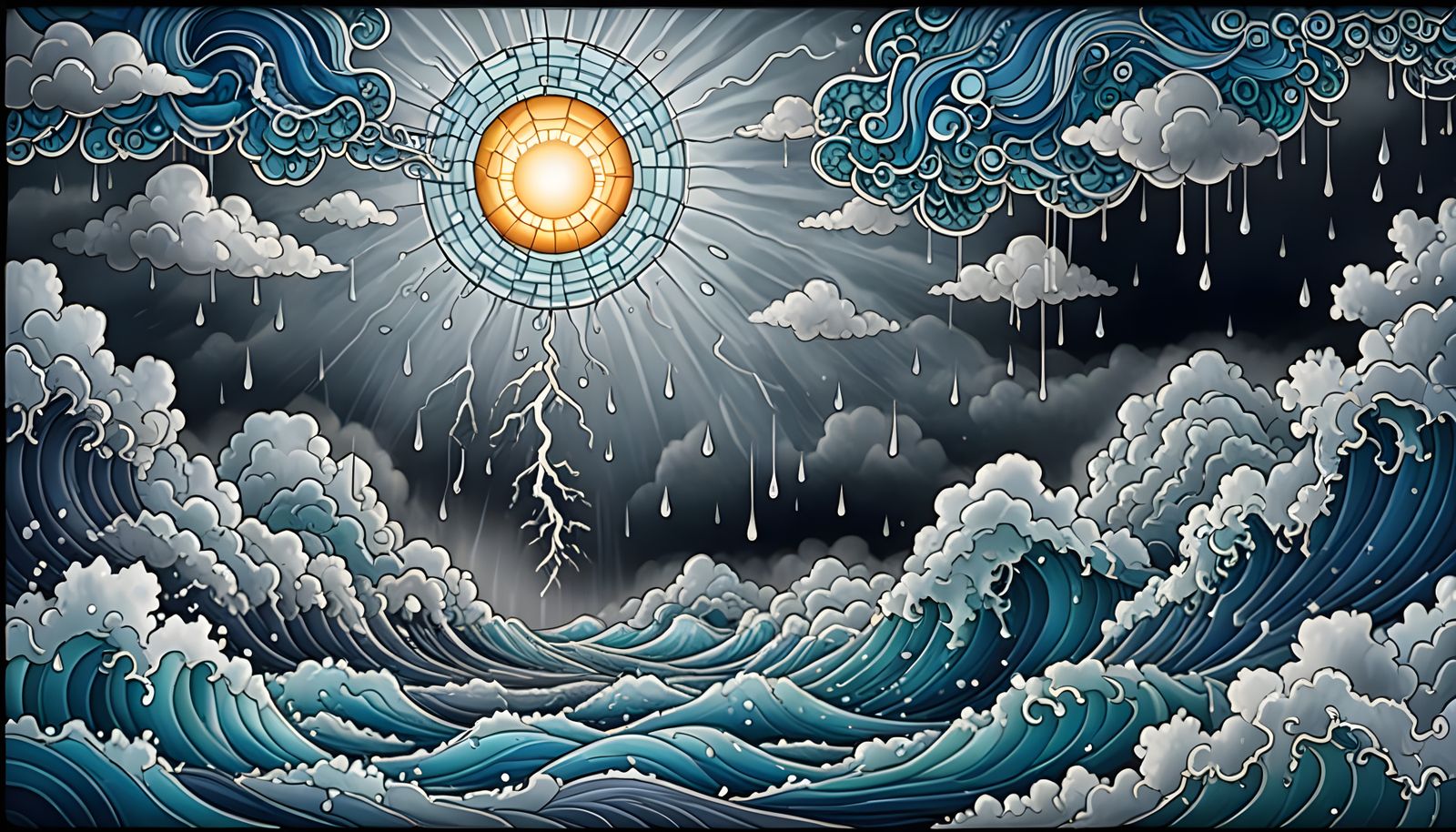 Stormy Skies in Fraktur Style