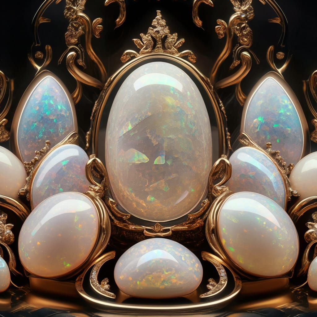 Opulent Macro Photograph of Iridescent Opals