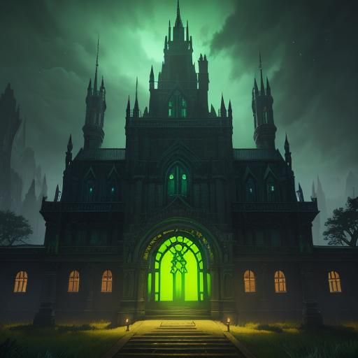 Haunted School Classroom with Glowing Portal