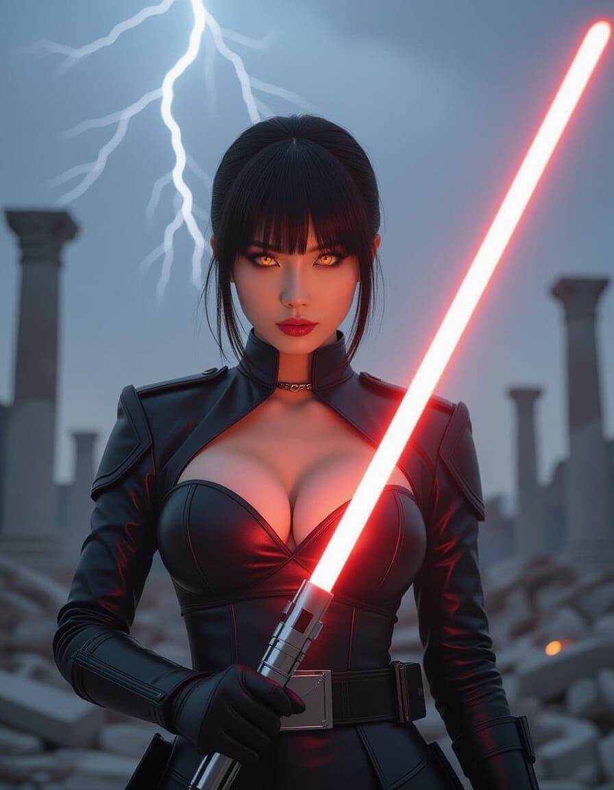 Asian Woman Inquisitor with Lightsaber Portrait