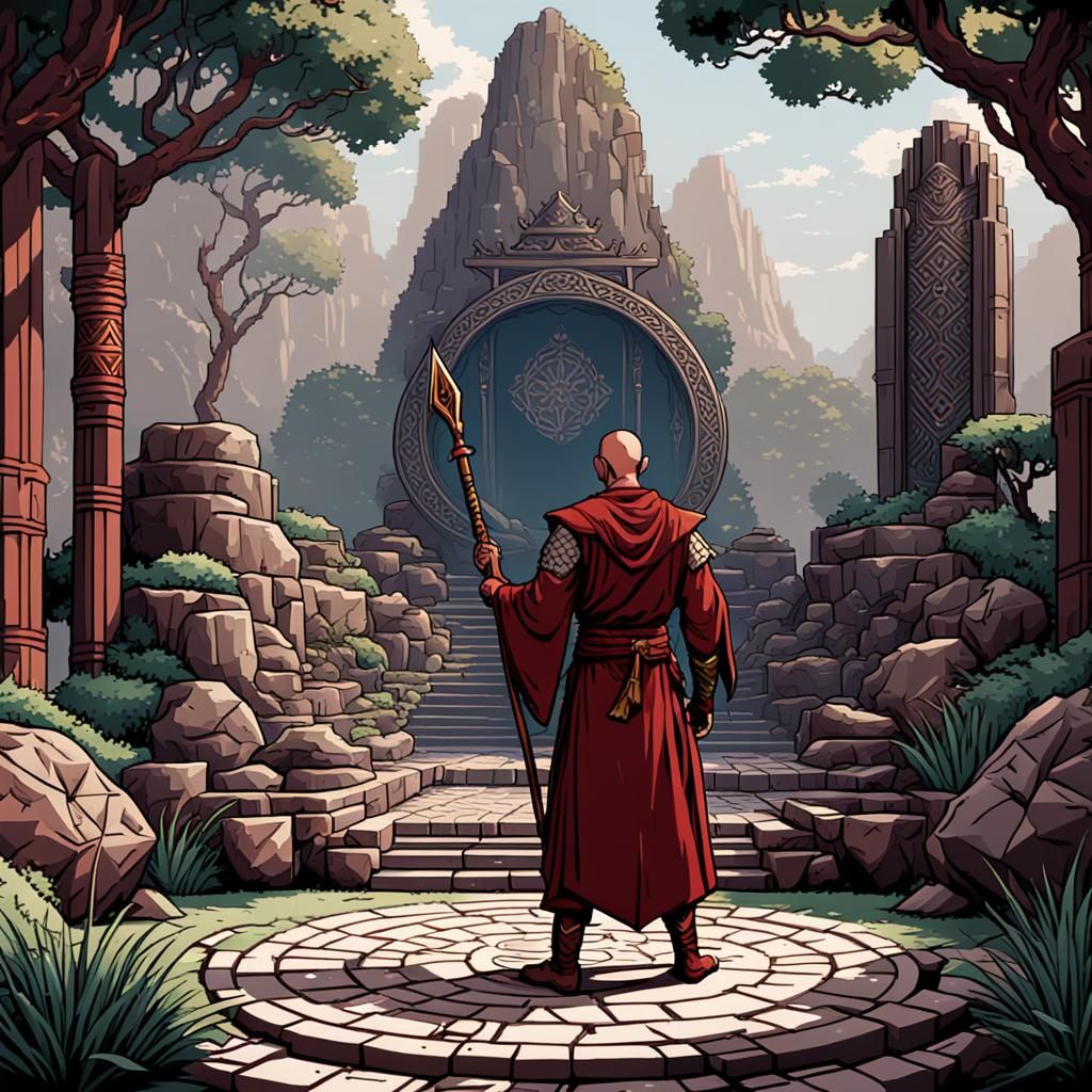 16-bit Elf Monk Meditating in Pixel Art Style