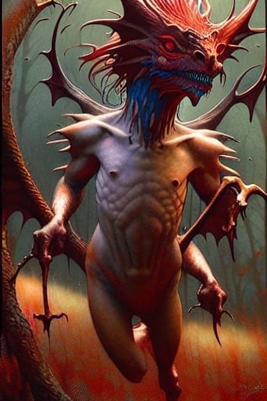 Mystical Dragon Boy in Enchanted Wood
