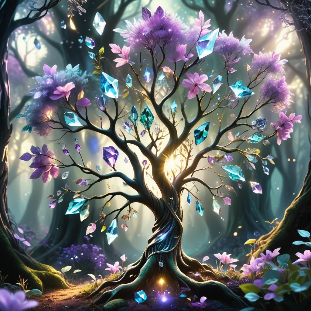 Diamond Tree in Enchanted Forest Concept Art