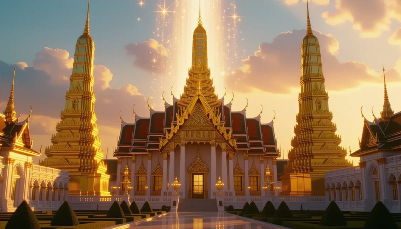 Majestic Golden Palace at Golden Hour