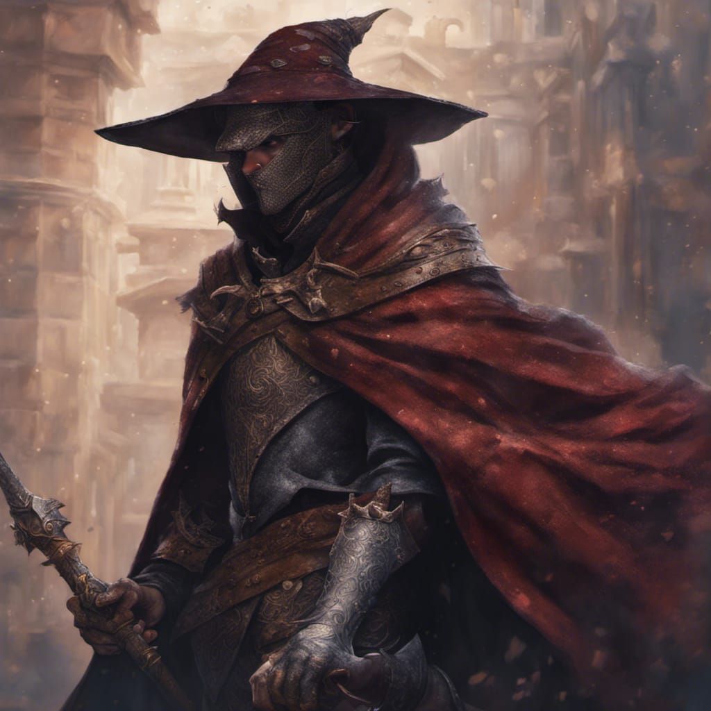 Fantasy Mage Portrait with Rapier in DnD Style