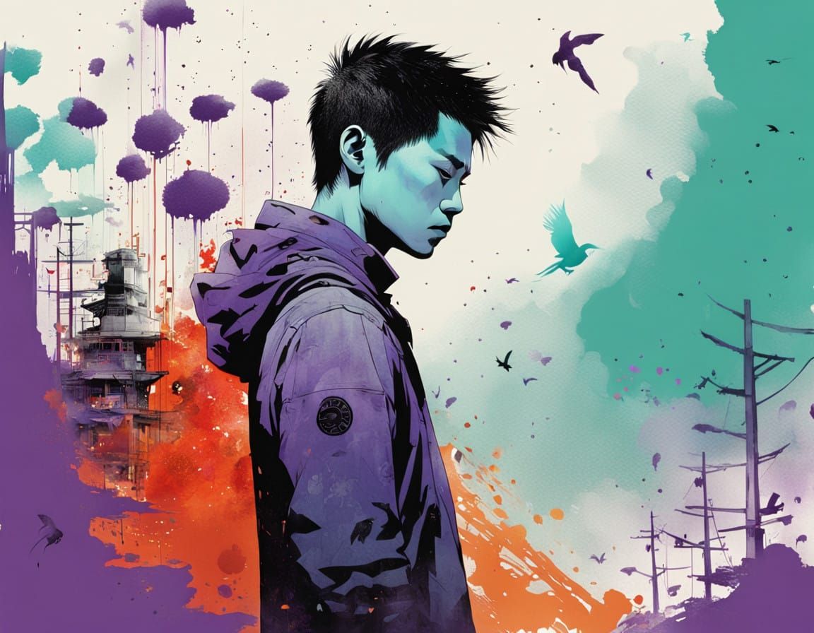 Cyberpunk Cityscape in Vibrant Hues