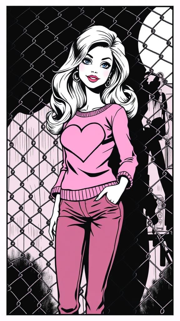 Barbie in Dark Comic Book Style