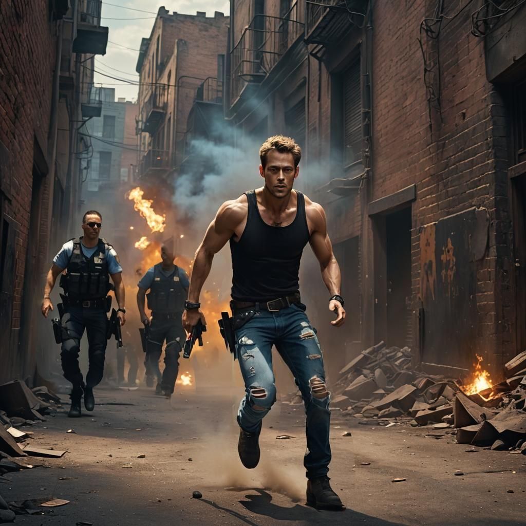 Album Cover: Half-Skeleton Man Running from Police