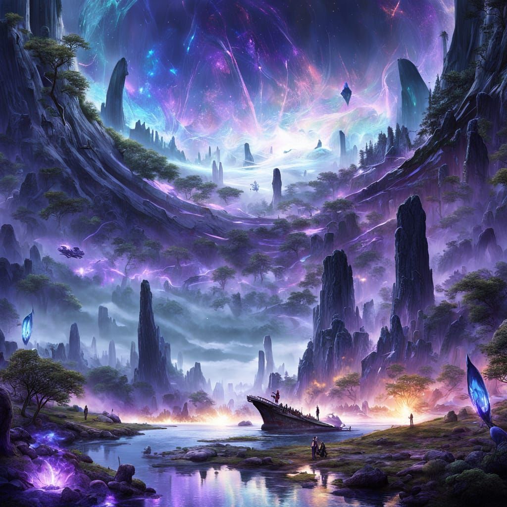 Cyberpunk Dreamscapes: Majestic Space Ship Over Stonehenge