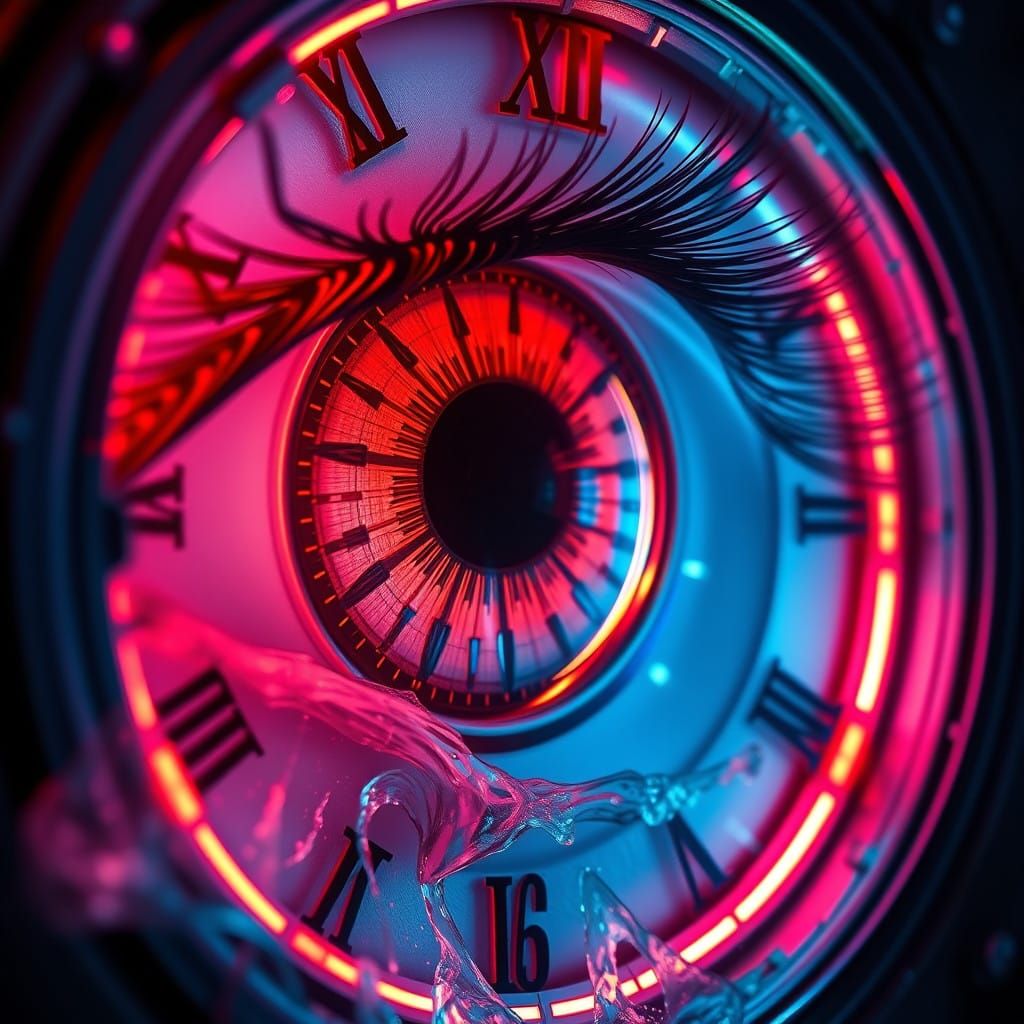 Ethereal Neon Time Portal