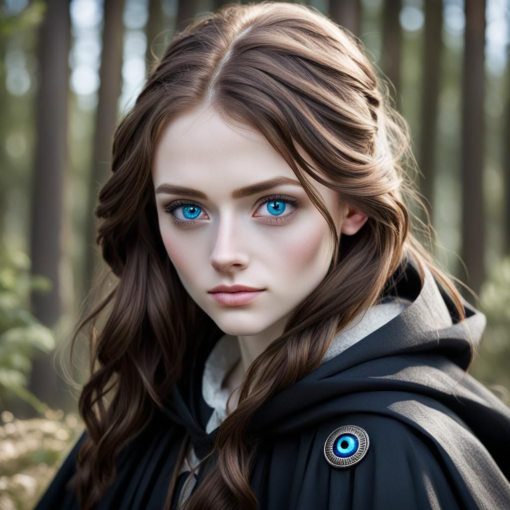 Girl with Blue Eyes, Cloak, and Eye Patch