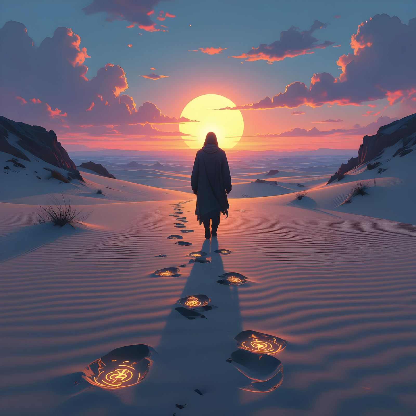 Symbolic Footprints to Rising Suns on Horizon