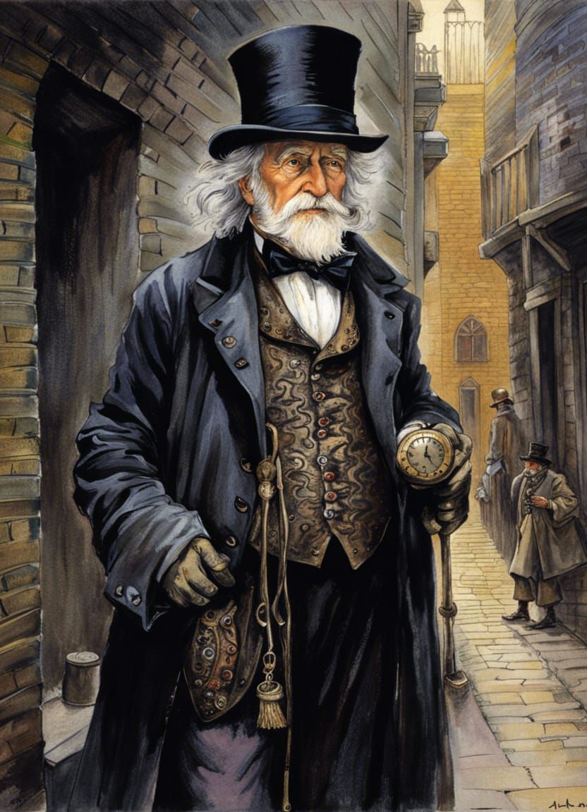 Victorian Watchmaker in Dark Fantasy Art Style