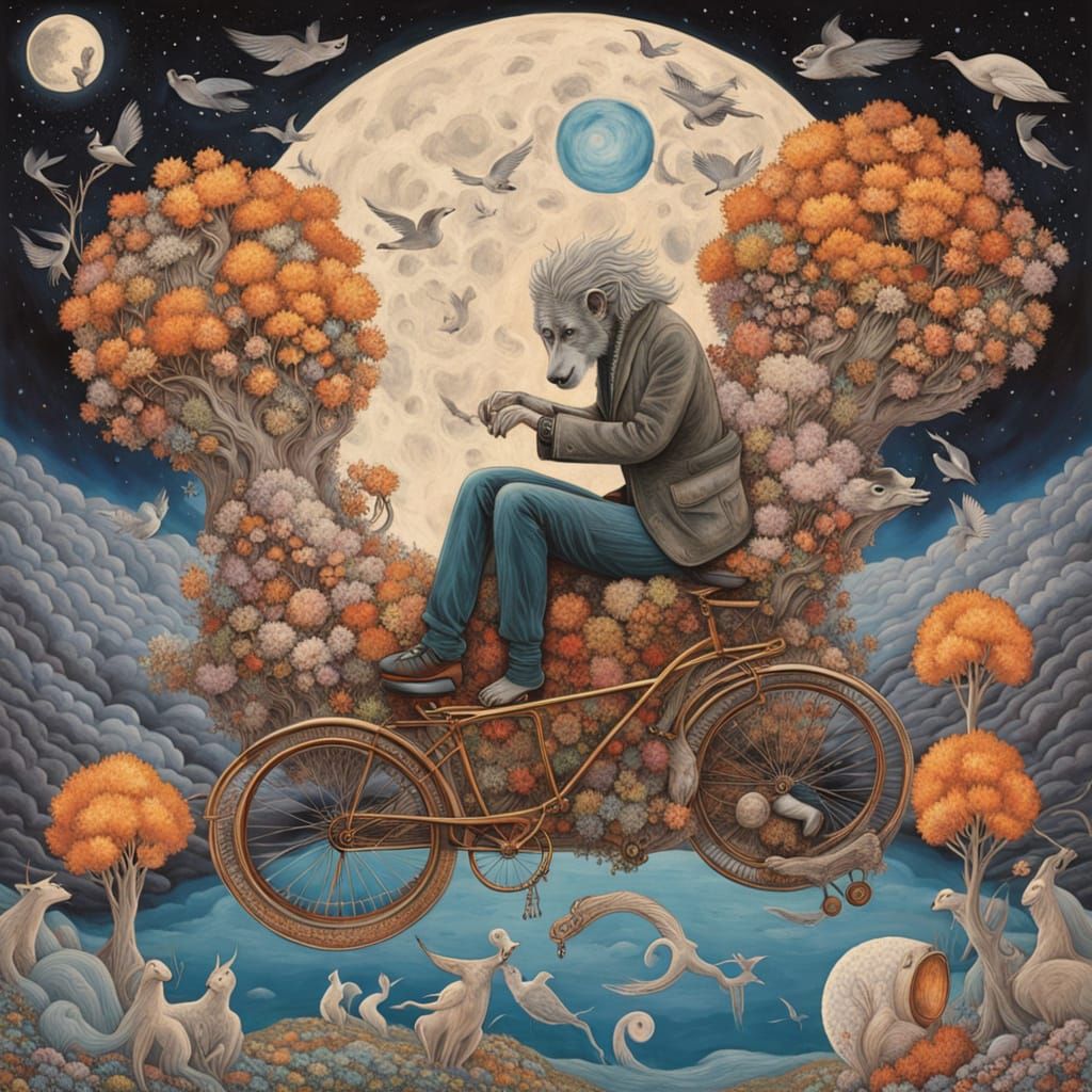 Surreal Tea Party on Floating Island in Ethereal Style