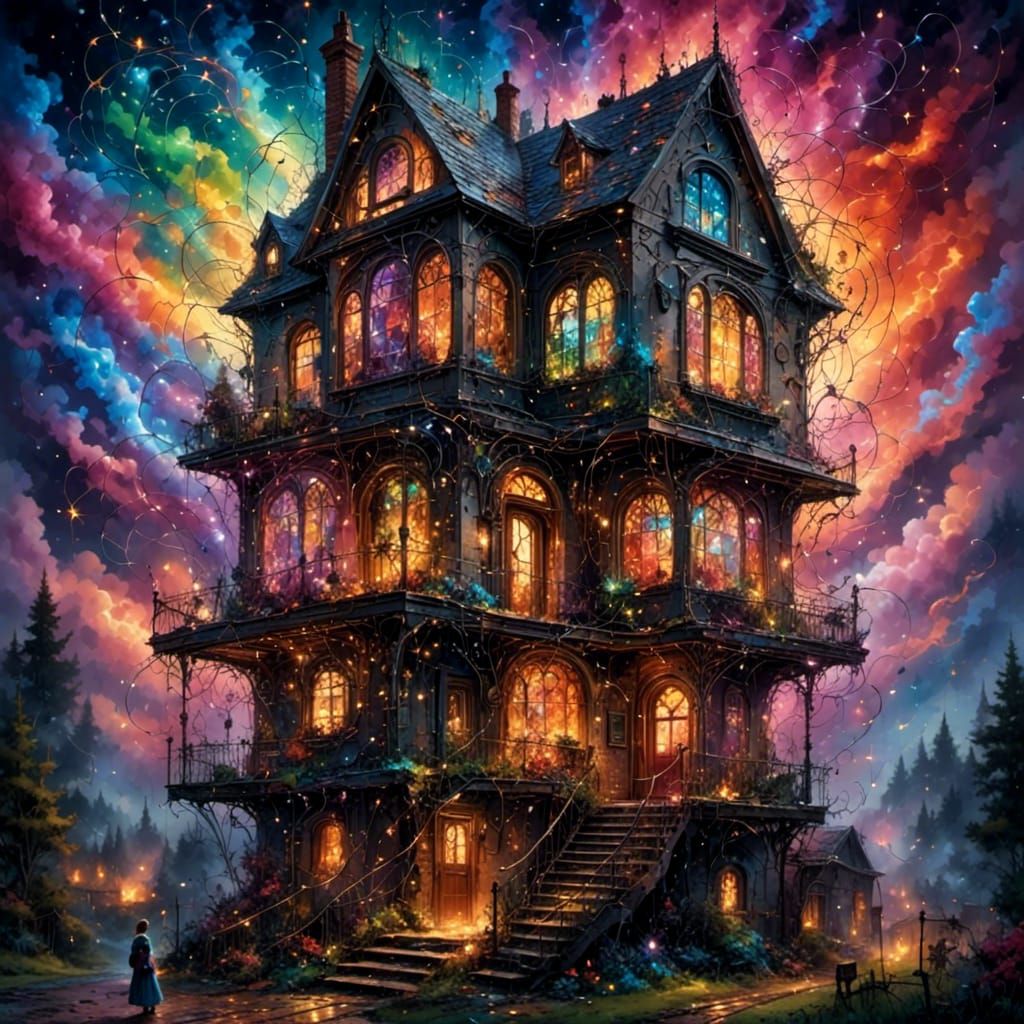 Woman of Wires in a Futuristic Landscape