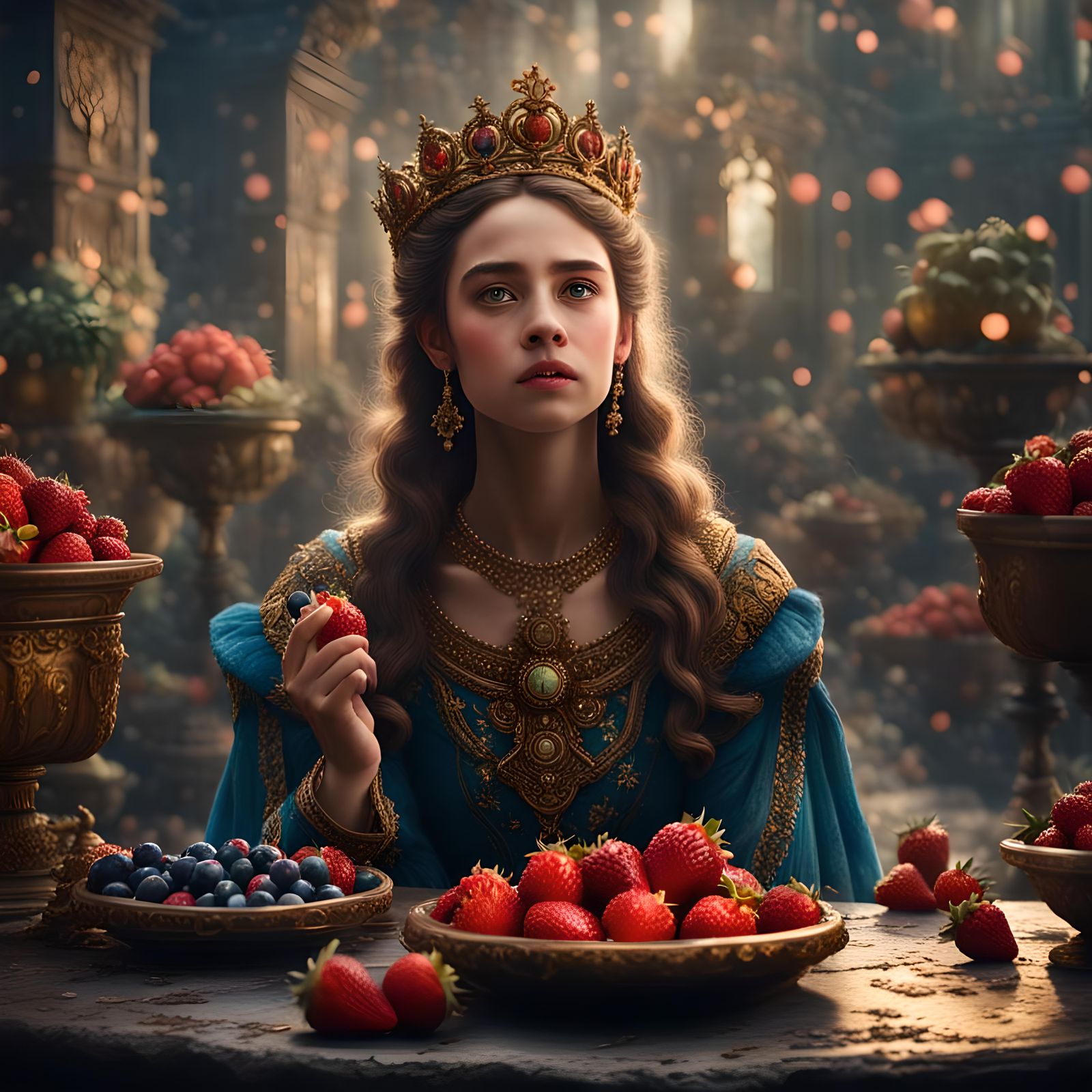 Sad Princess in Dramatic Digital Matte Painting