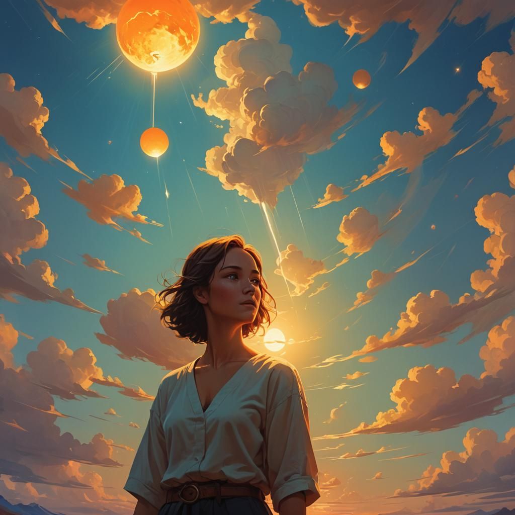 Surreal Landscape with Ethereal Glow, Digital Art