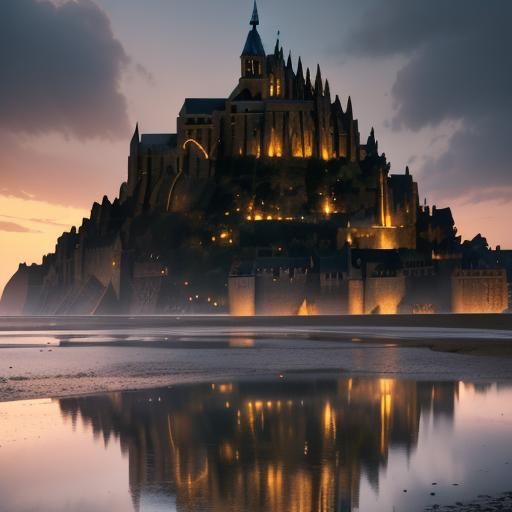 Mont-Saint-Michel at Sunset: Normandy Photography