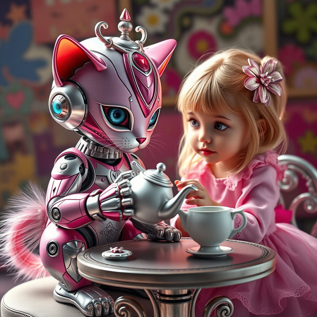 Futuristic toy kitten