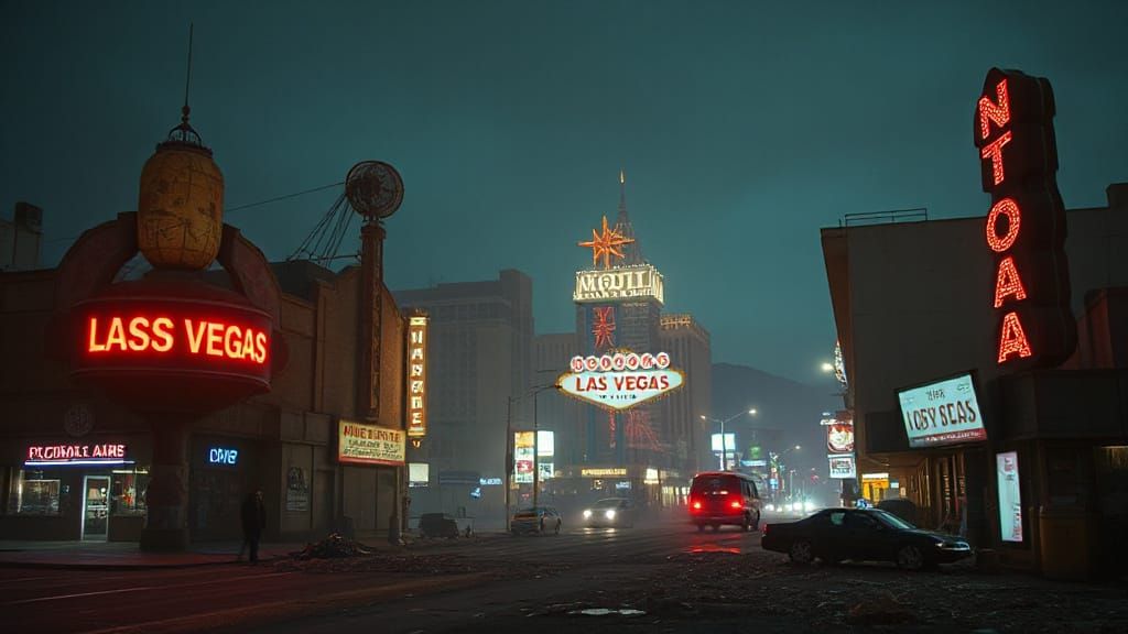 Surreal Post-Apocalyptic Las Vegas in Neon Dystopia