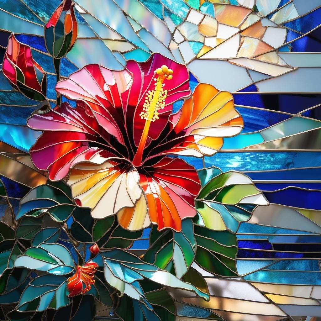 Stained Glass Hibiscus