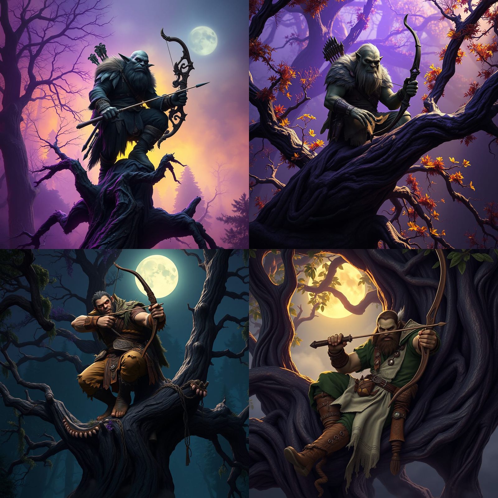 Orc Ranger in Tree: Dark Fantasy Concept Art