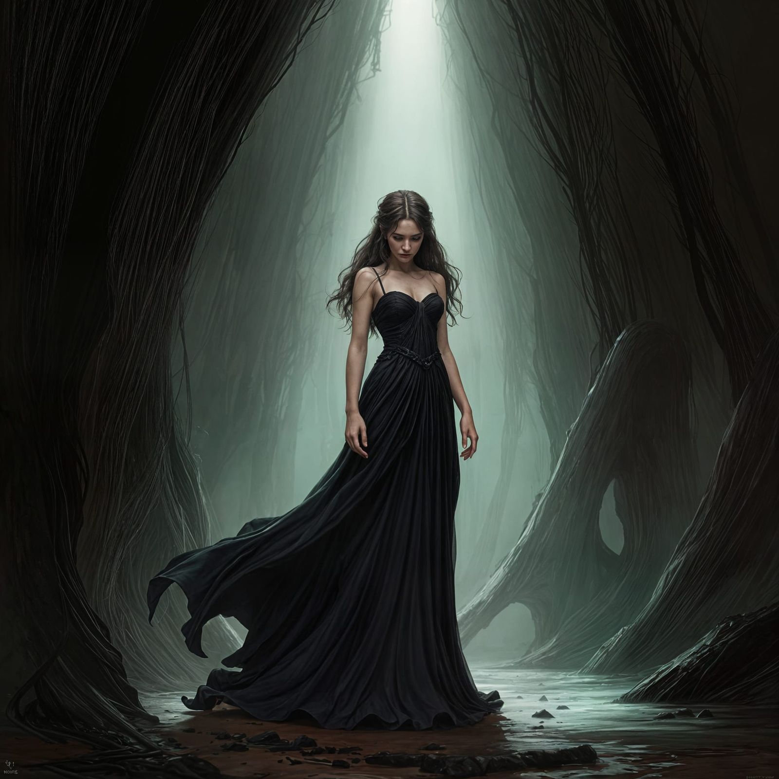 Underworld Princess in Hyperrealistic Art