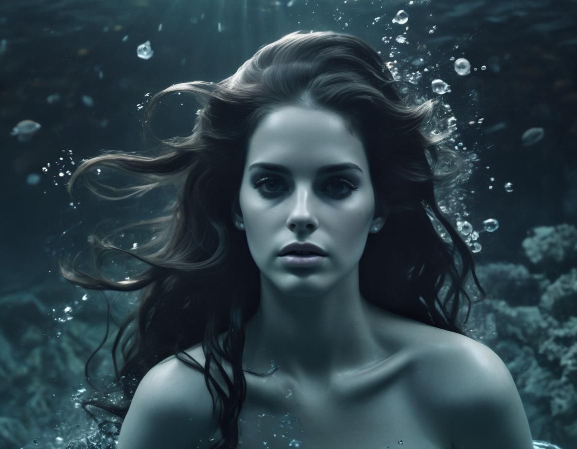 Ethereal Underwater Portrait of Lana Del Rey
