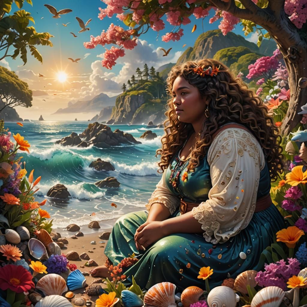 Seashore Conversation: Mother of the Sea, Art Nouveau