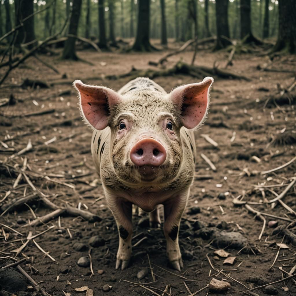 Pig with huge googly eyes