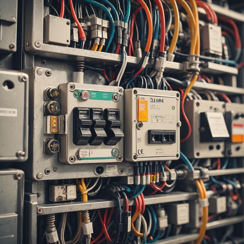 Organized Electrical Junction Box: Industrial Concept Art
