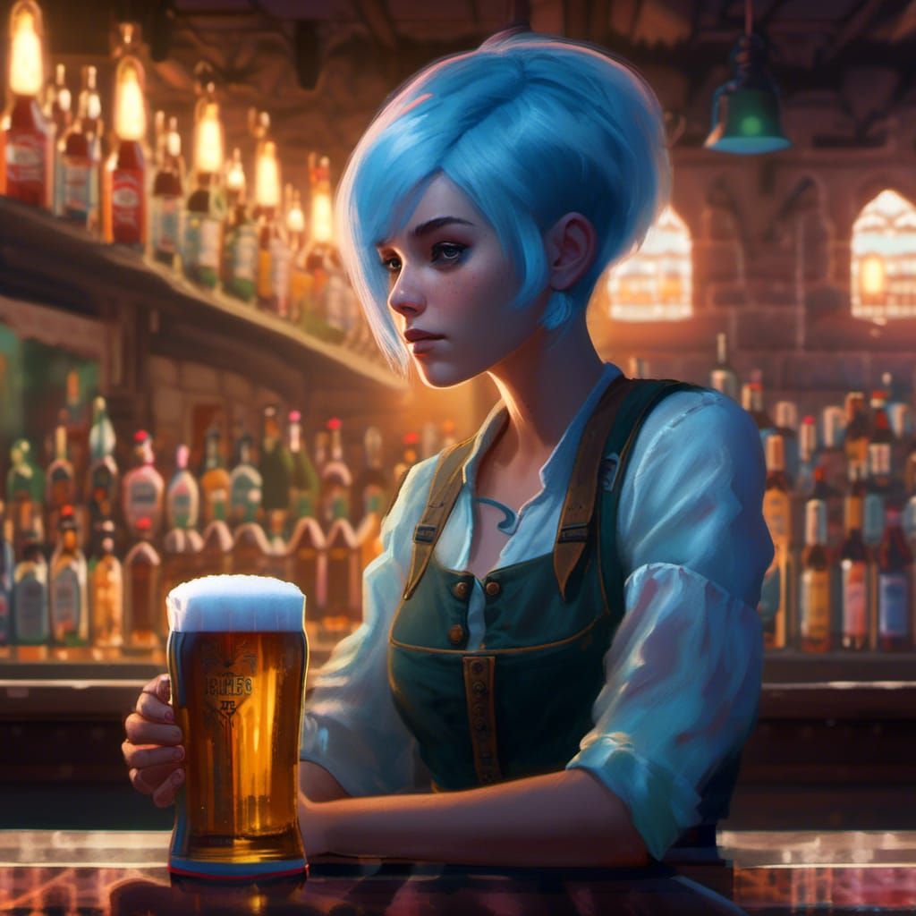 Mysterious Girl and Giant Beer: Concept Art