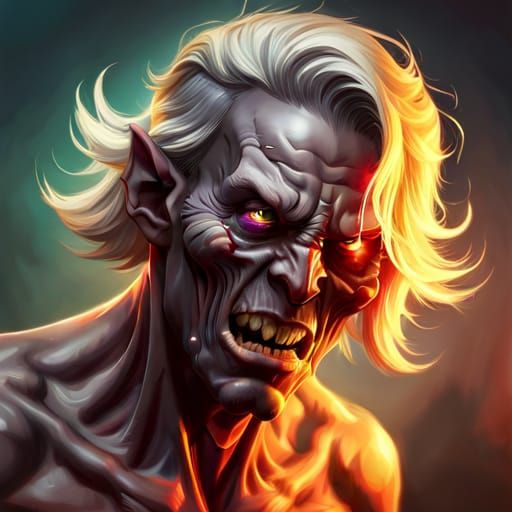 Cannibal Ghoul Portrait in Hyperdetailed Style
