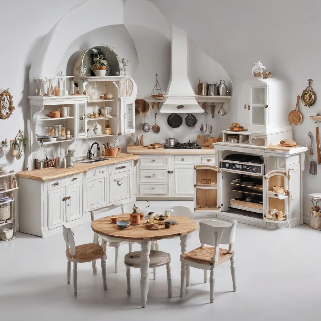 Magical Kitchen with Mystery Furniture on White