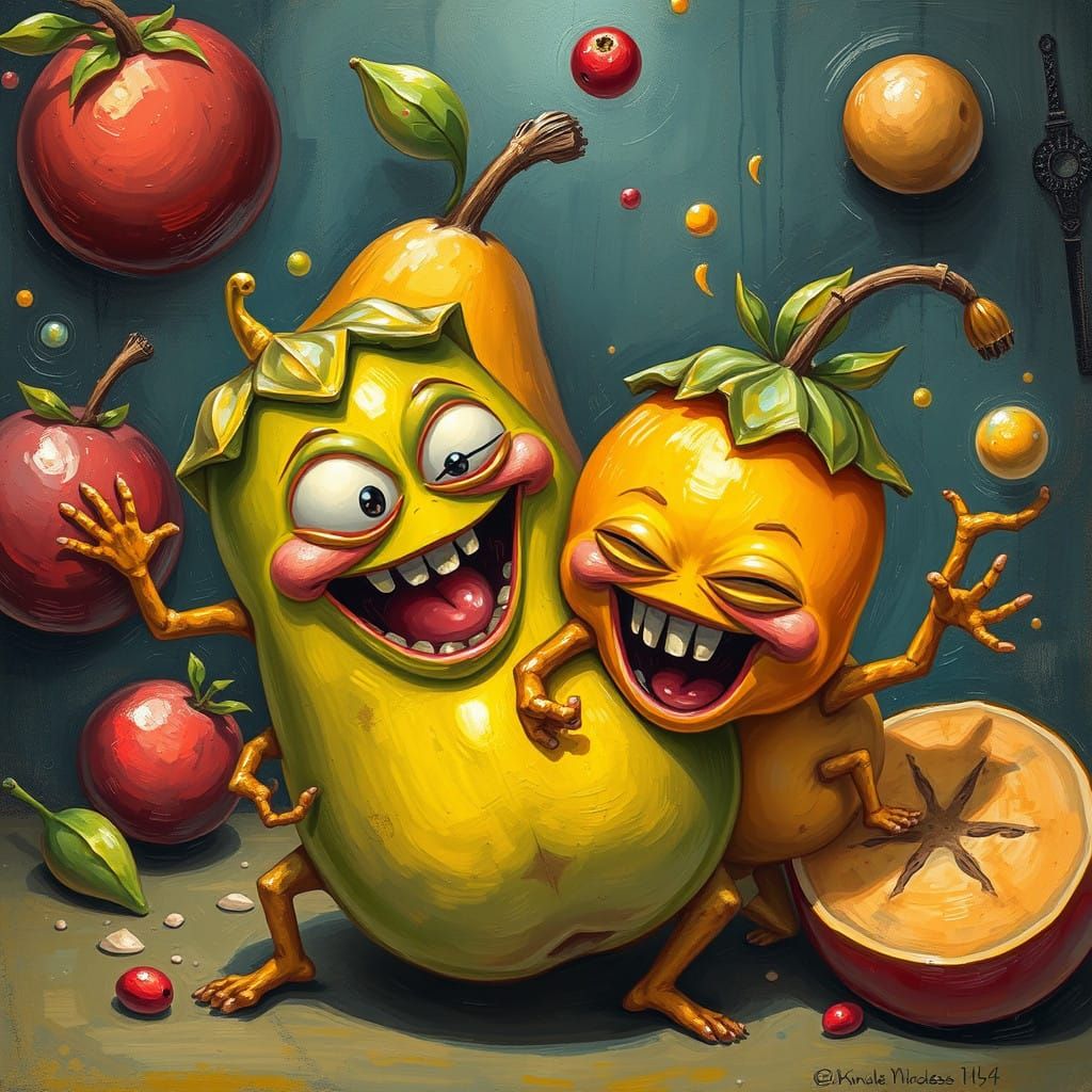 Whimsical Fruitful Mayhem in Vibrant Colors