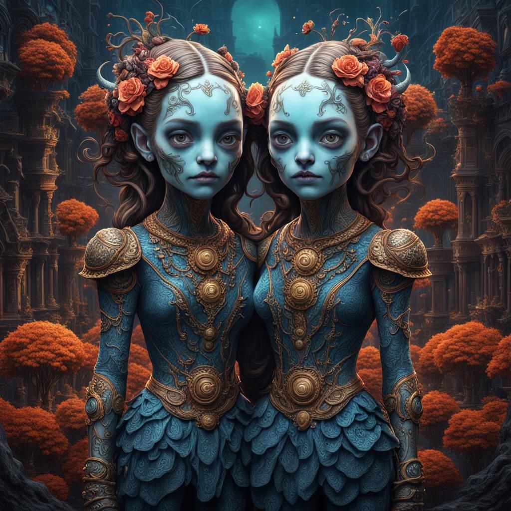 Conjoined Twins: Detailed Fantasy Concept Art