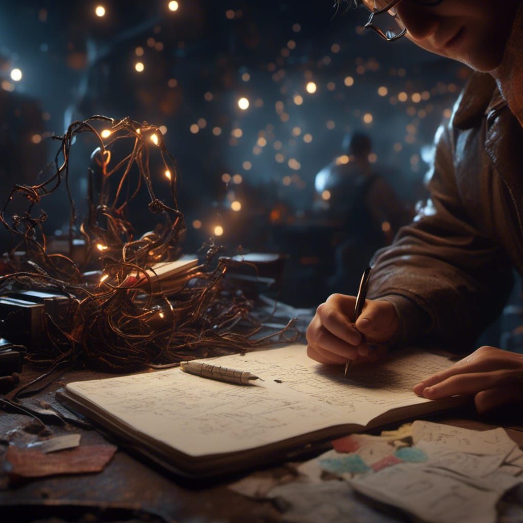 Assistant's Hands Holding Filament: Detailed Digital Art