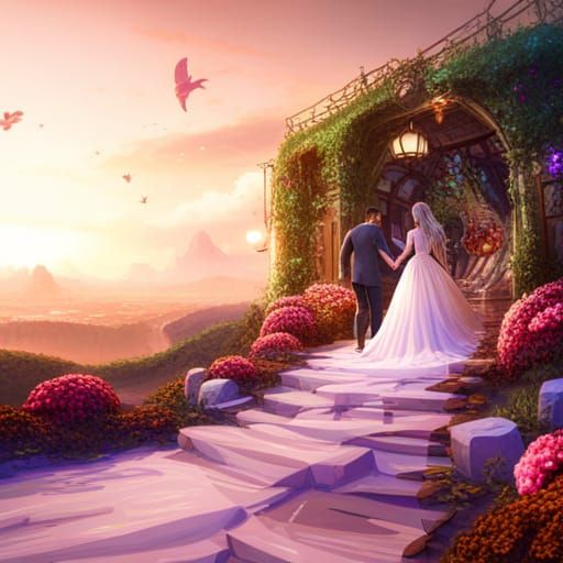 Wedding Night Boxing Fight: Detailed Matte Painting