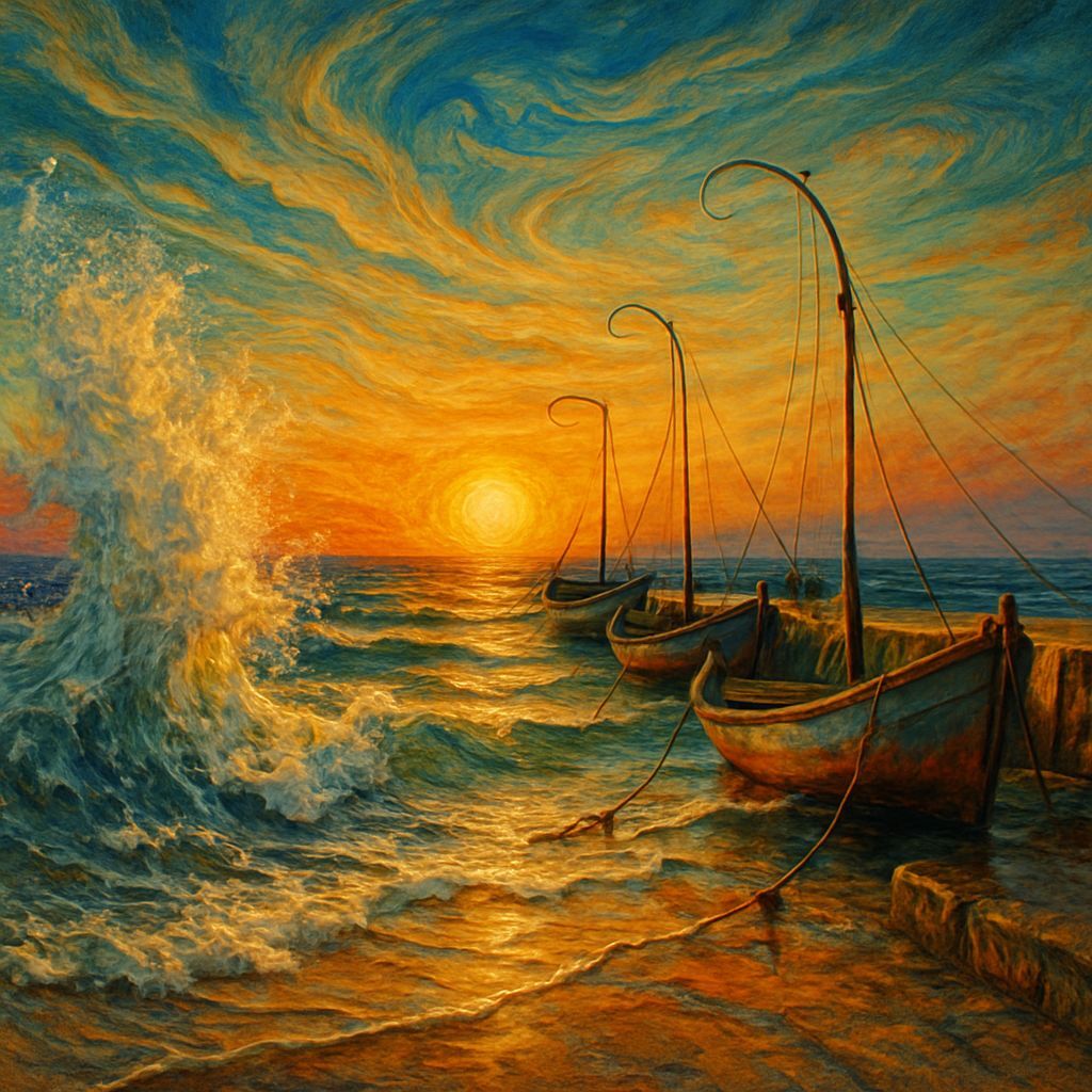 Hyperrealistic Summer Seaside Scene in Salvador Dali Style