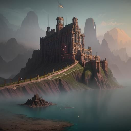 Fantastical Matte Painting in 1930s Style