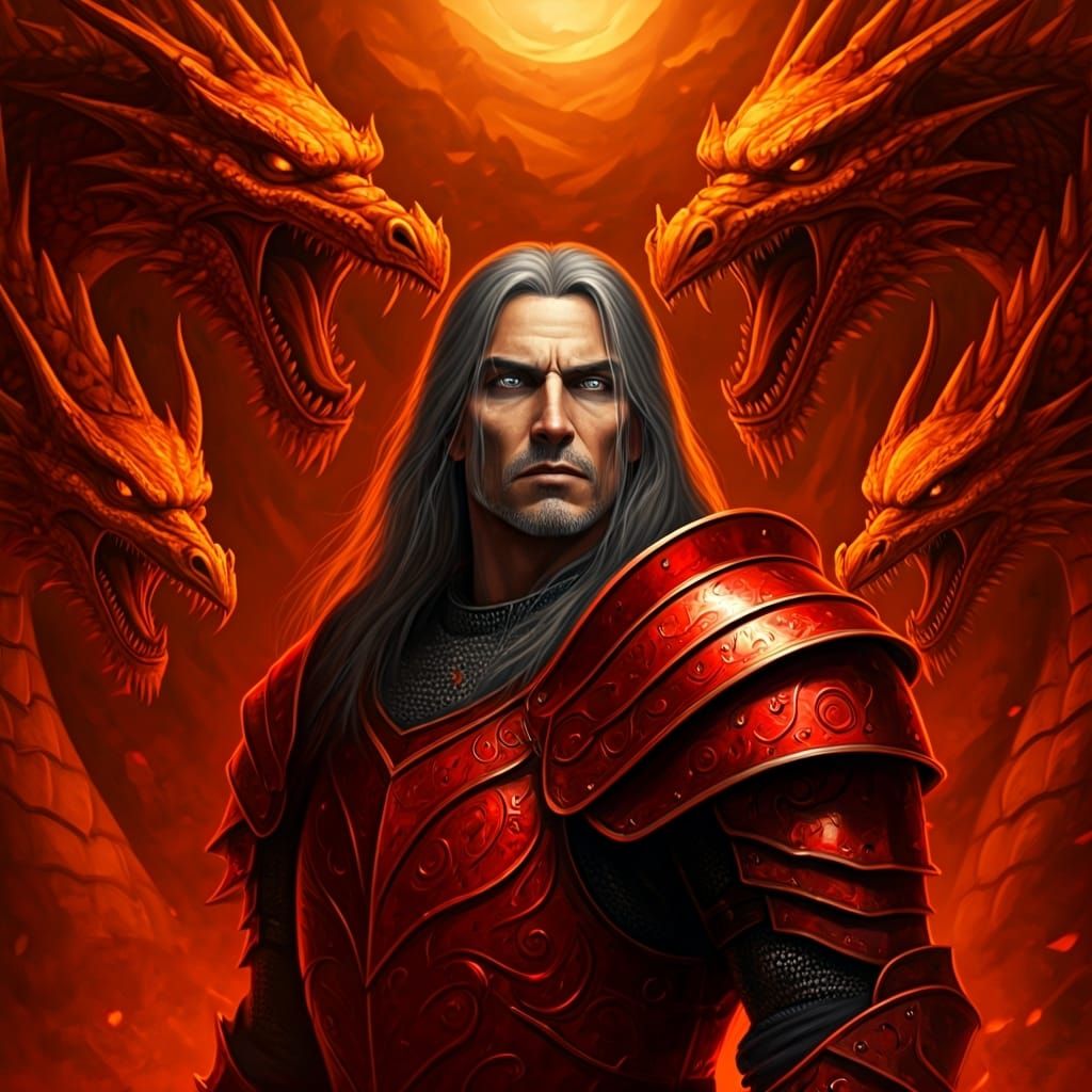 Armored Warrior and Dragon Wall, Comic Book Art