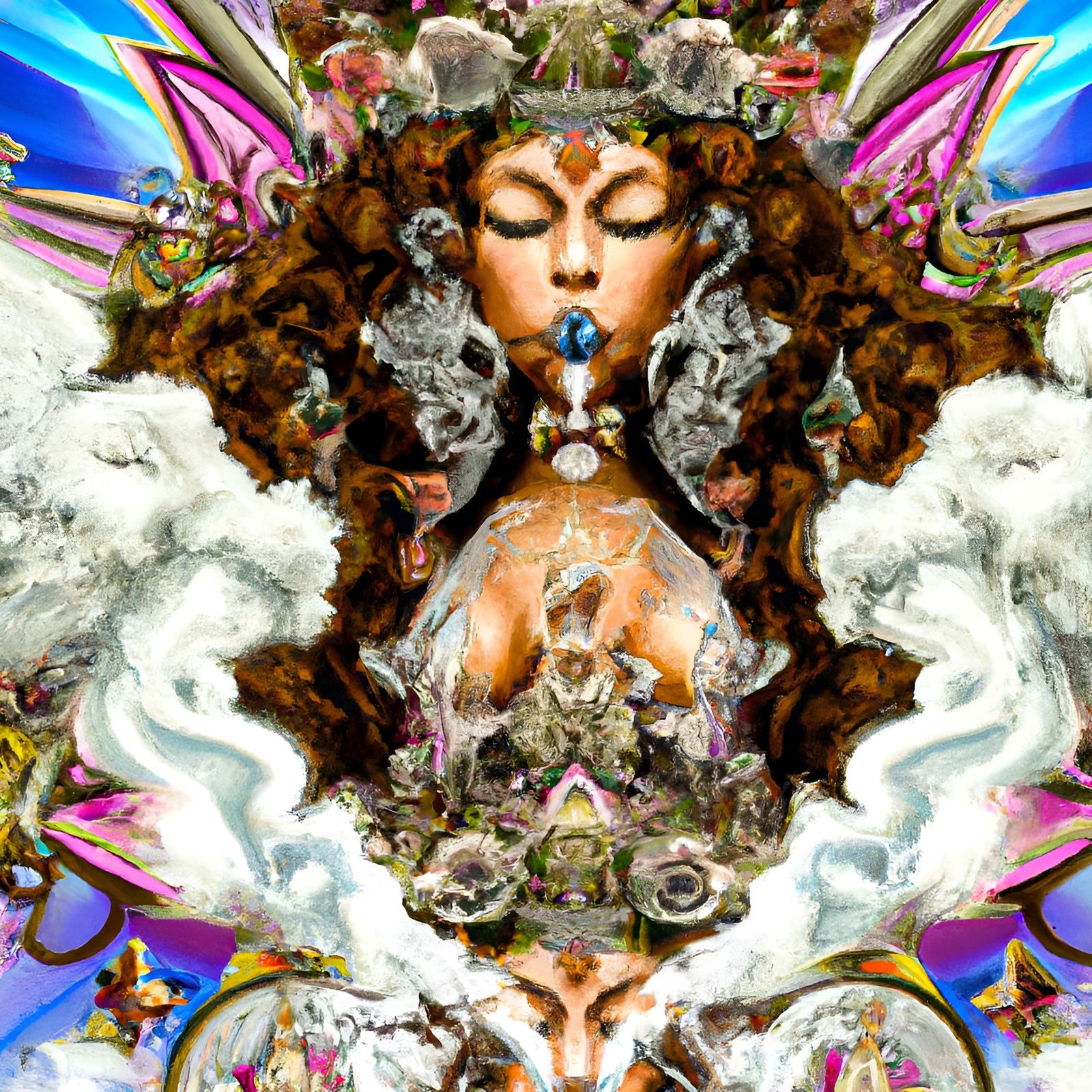 Queen of Crystals: A Maximalist Digital Art Piece