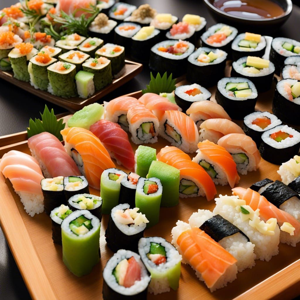 Exquisite Sushi Table in Anime Style